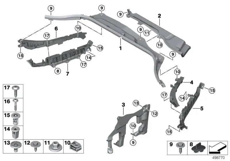 BMW Stirnwand Oberteil links F97 F98 G01 G02 61139396991