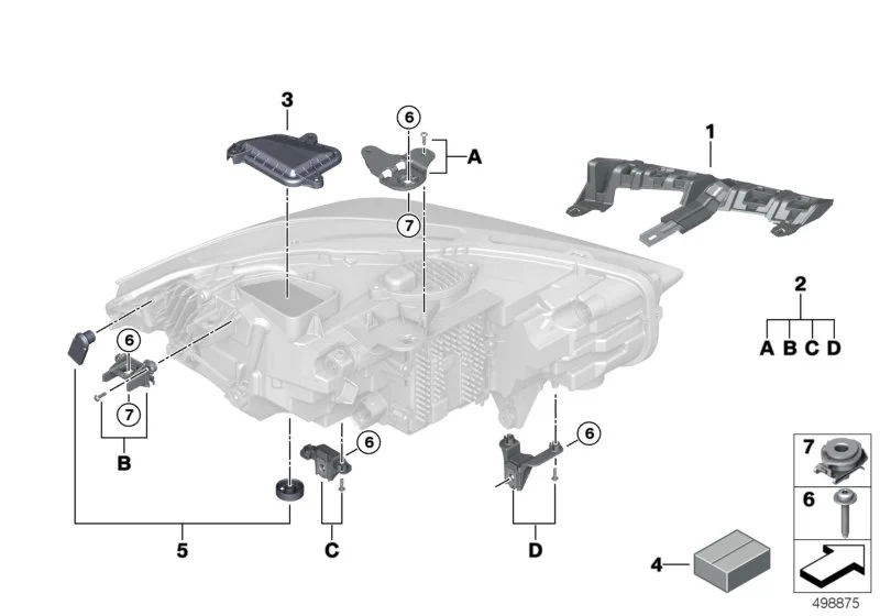 BMW Reparatursatz Scheinwerfer rechts F20 F44 63119448114