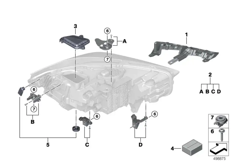 BMW Reparatursatz Scheinwerfer rechts F20 F44 63119448114