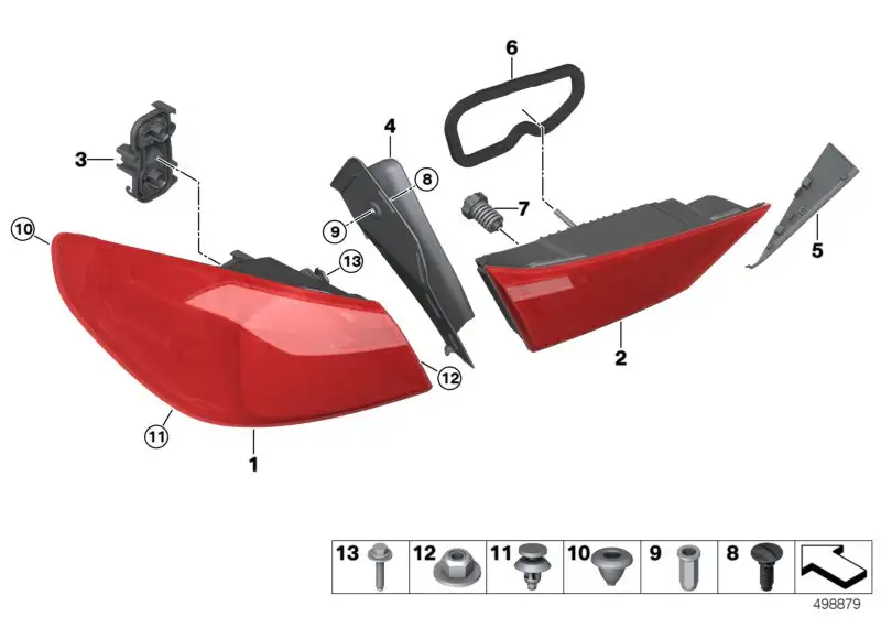 BMW Heckleuchte Seitenwand rechts 63217450642 - Bildposition 01