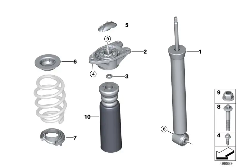 BMW Zusatzdämpfer hinten mit Schutzrohr F39 F45 F46 F48 F60 33536