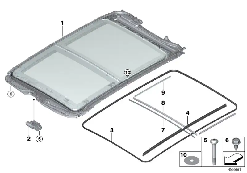 BMW Antrieb Schiebedach F45 F46 F48 54107391782