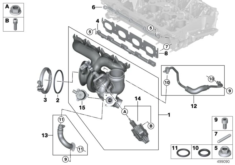 BMW Satz Wastegate-Ventil-Steller F39 F20 F44 F45 F46 F48 F90 F91 F92 F93 F95 F96 G01 G02 G05 G06 G11 G12 G20 G21 G28 G29 G30 G31 G32 F54 F55 F56 F57 F60 11658691853