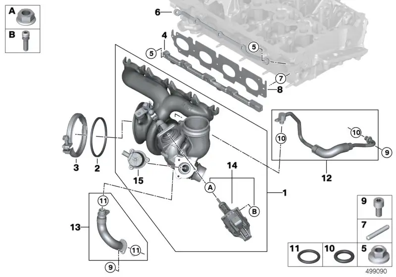 BMW Satz Wastegate-Ventil-Steller F39 F20 F44 F45 F46 F48 F90 F91