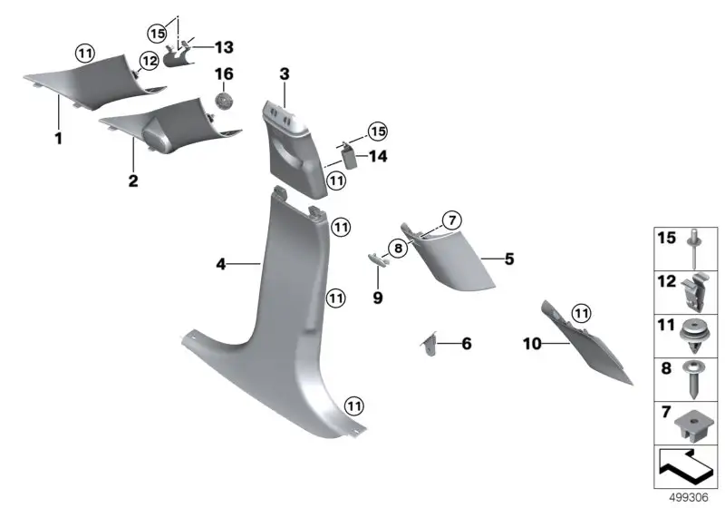 BMW Blende B-Säule oben links 51437392281 - Bildposition 03