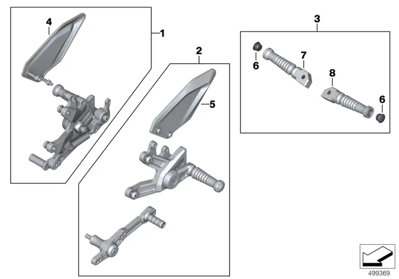 BMW HP Fussrastenanlage rechts K46 K47 77258569048 - K47, K46 /