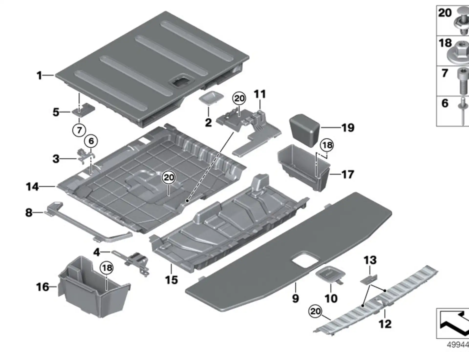 BMW Griff Einlegeboden Gepäckraum G21 51479871928