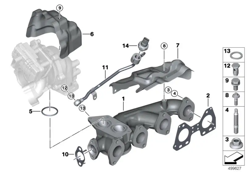 BMW Hitzeschutzblech Abgasturbolader unten 11658589058 - Bildposi