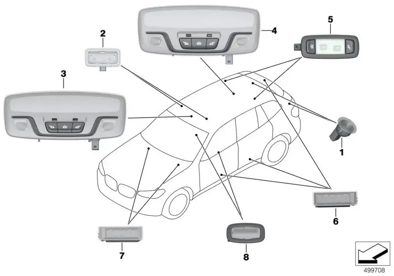 BMW Gepäckraumleuchte F97 F98 G01 63316826264