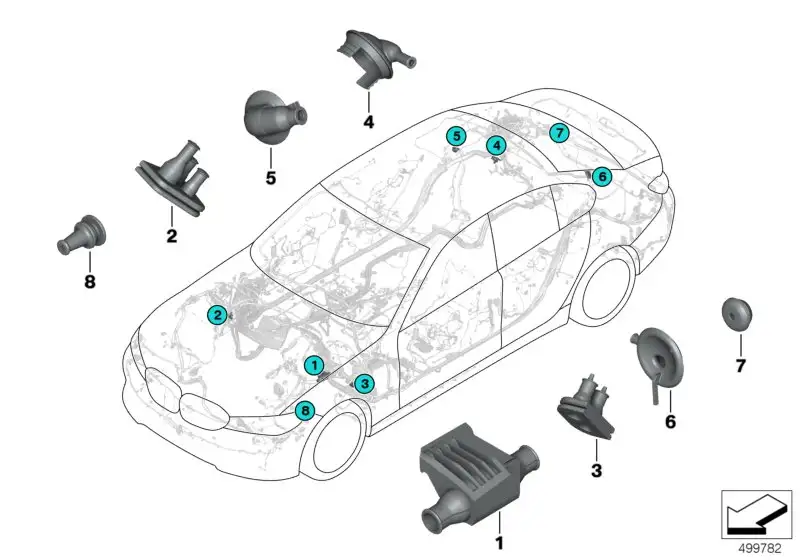 BMW Tülle Radhaus vorne G20 61136829047