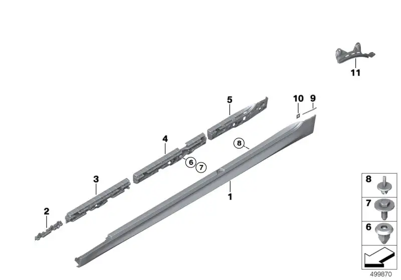 BMW Halteleiste links F90 G30 G31 51777387347 - Bildposition 05