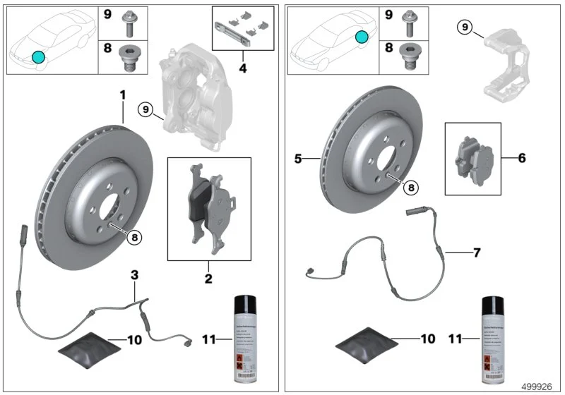 BMW Bremsbelagfühler vorn G05 G06 G07 34356870353