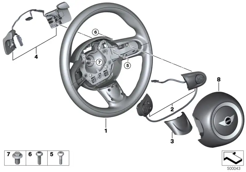 BMW Sportlenkrad Leder Schaltwippen R55 R56 R57 R58 R59 R60 R61 3