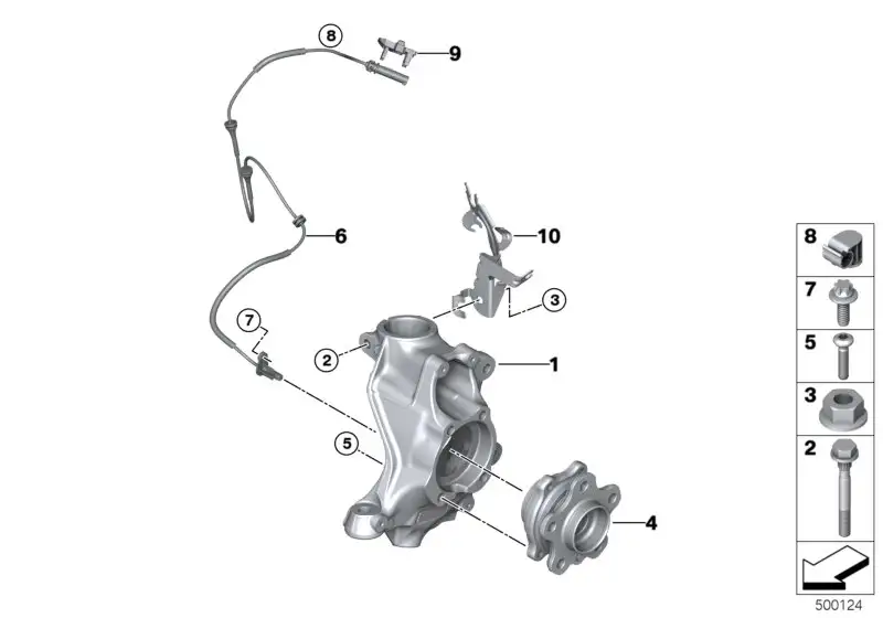 BMW Schwenklager rechts G20 G21 G28 31216878610 - Bildposition 01
