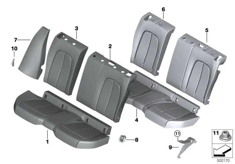 BMW Bezug Sitz Leder F20 52209108263