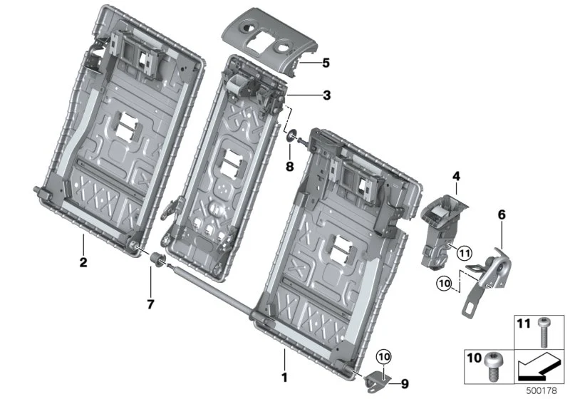 BMW Träger Lehnenrahmen 1er F40