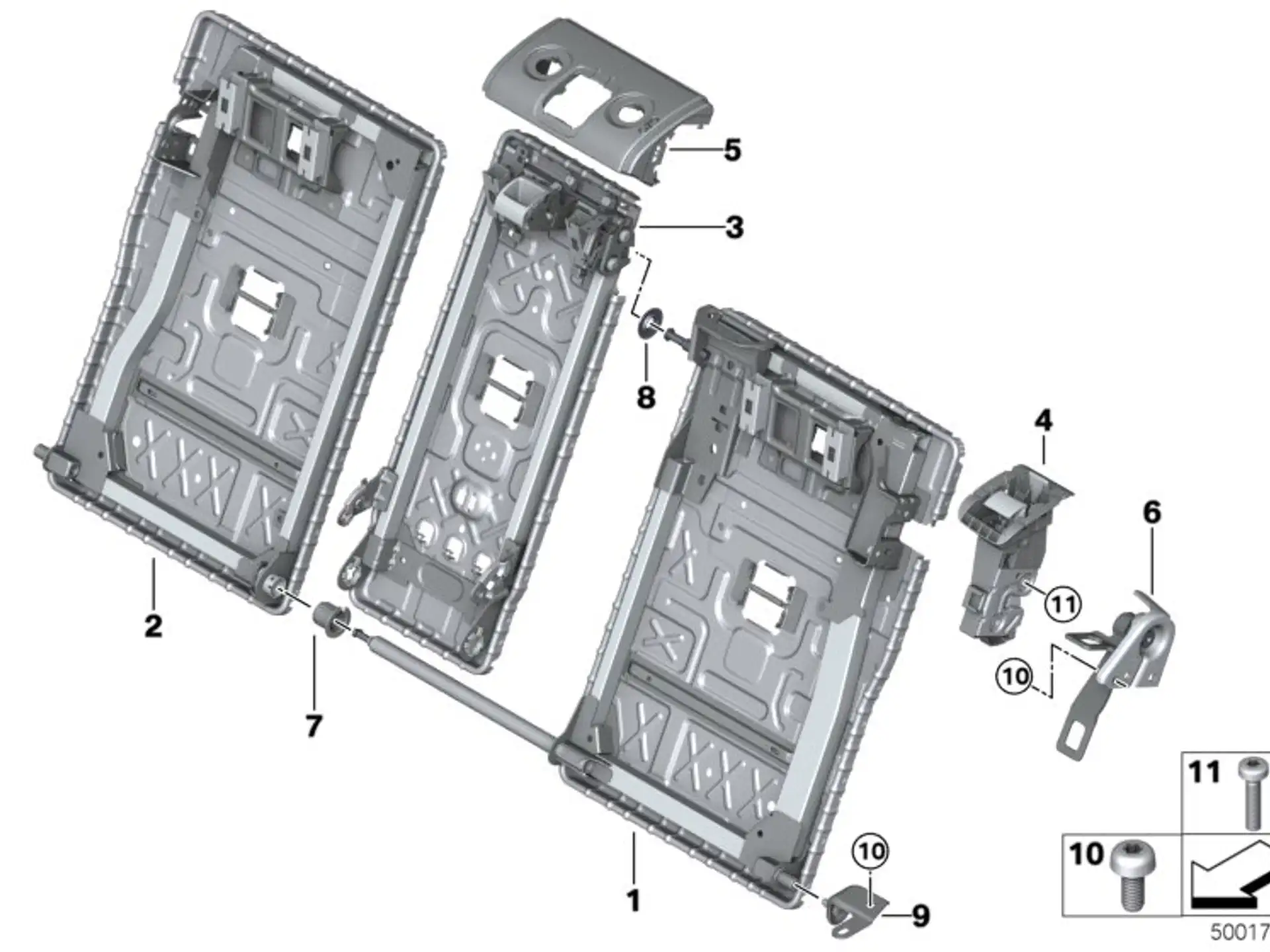 BMW Träger Lehnenrahmen 1er F40