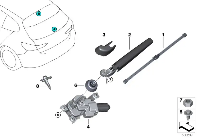 BMW Abdeckkappe Wischarm F20 61627456078 - 1er F20 LCI 5-Türer /