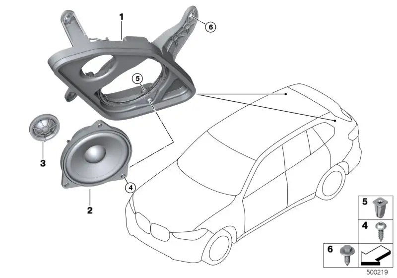 BMW Mitteltonlautsprecher Top-Hifi-System F95 F96 G05 G06 G07 651
