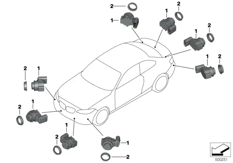 BMW Ultraschallsensor Mineralweiss F20 F21 F22 F23 F87 F87N 66209