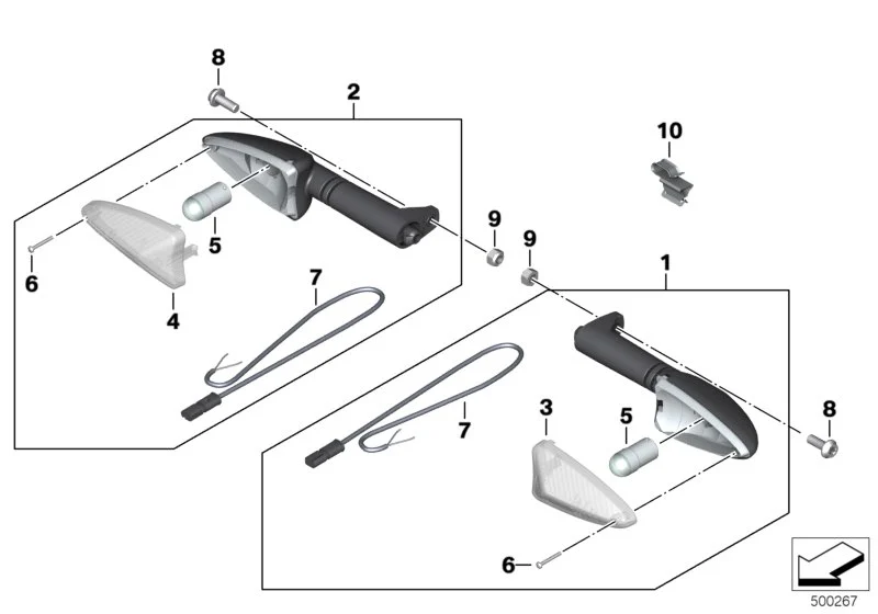 BMW Blinkleuchte K02 K03 K21 K22 K23 K32 K47 K50 K51 K53 K70 K72 K73 K75 63138534355