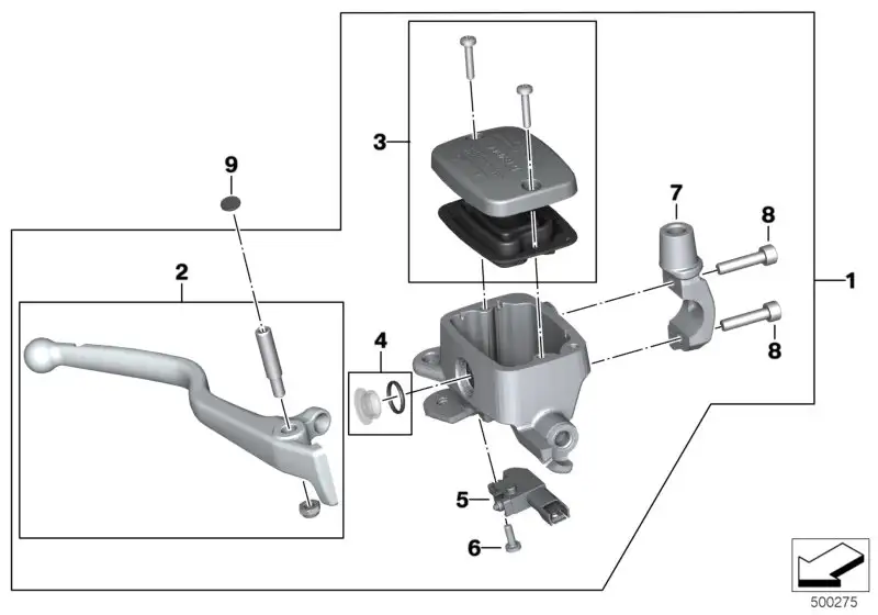 BMW Handbremsarmatur Vorderrad K08 K09 32728558171 - Bildposition