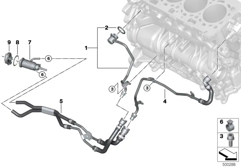 BMW Leitung SCR Dosiermodul-Kühlmittelpumpe G01 G02 G05 G30 G31 G