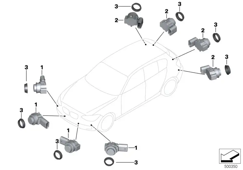 BMW Ultraschallsensor Sparkling braun F20 F21 F22 F23 F30 F31 F32