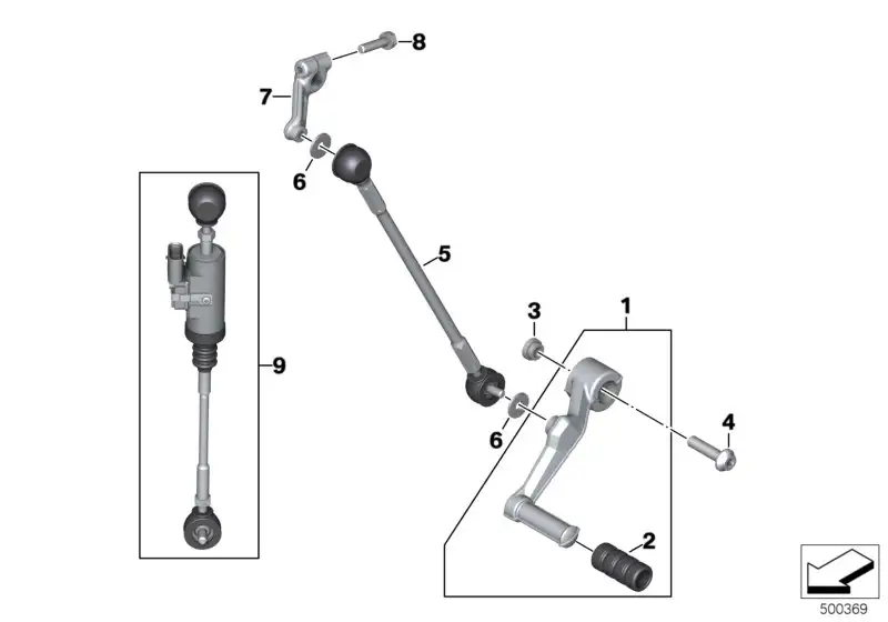 BMW Fussschalthebel K69 23418404639 - Bildposition 01