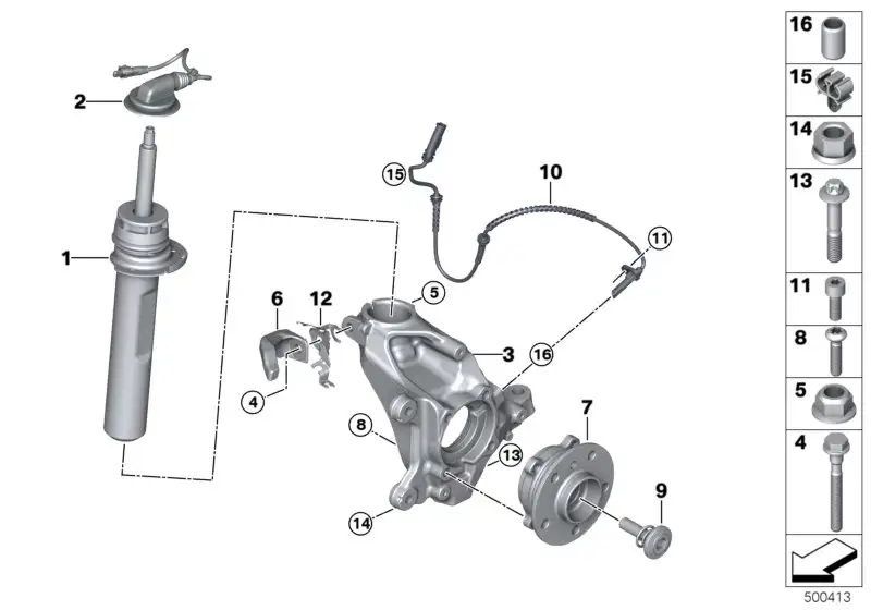 BMW Federbein vorn links F57 37106861289 - Bildposition 01
