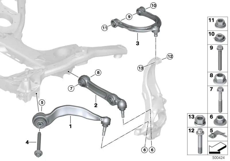 BMW Zugstrebe mit Gummilager links G14 G15 G16 31106886909