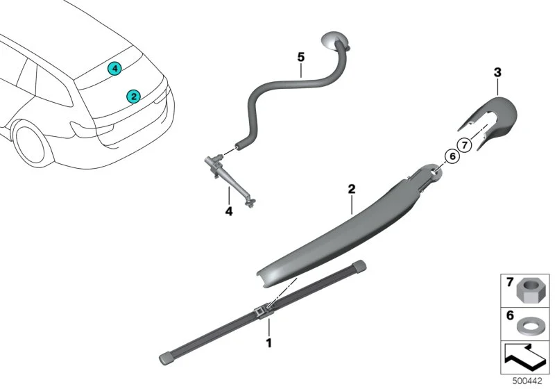 BMW Wischarm Heckscheibe G21 61627468053