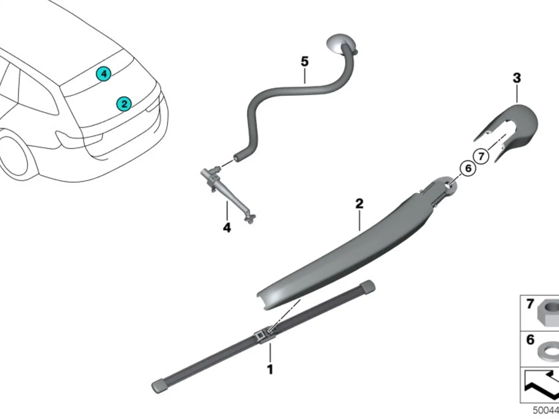 BMW Wischarm Heckscheibe G21 61627468053