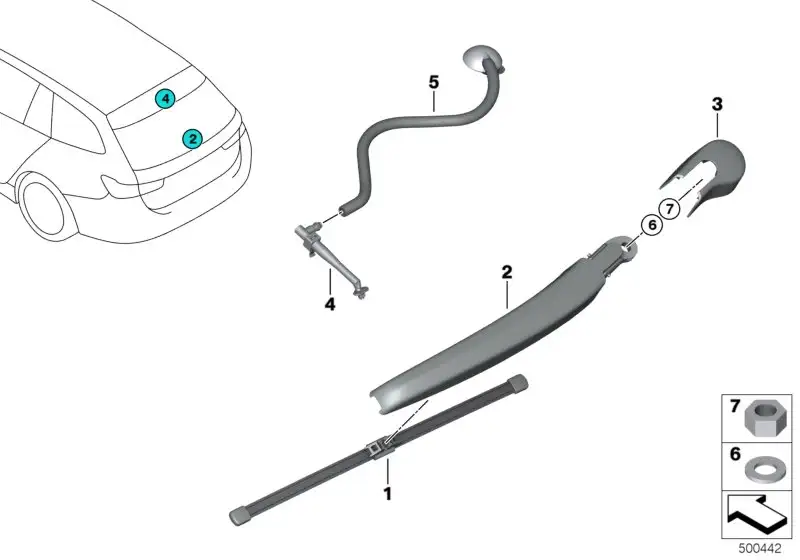 BMW Wischarm Heckscheibe G21 61627468053