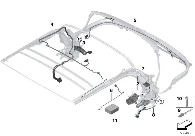 BMW Antrieb Schiebedach F57 51347464536
