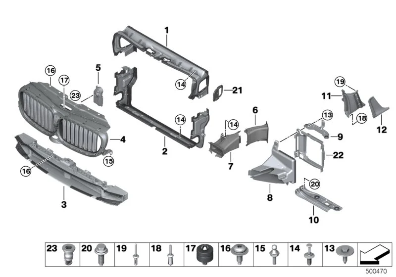 BMW Halter Zusatzkühler oben links F90 F91 F92 F93 G11 G12 G14 G15 G16 G30 G31 G32 51647357219