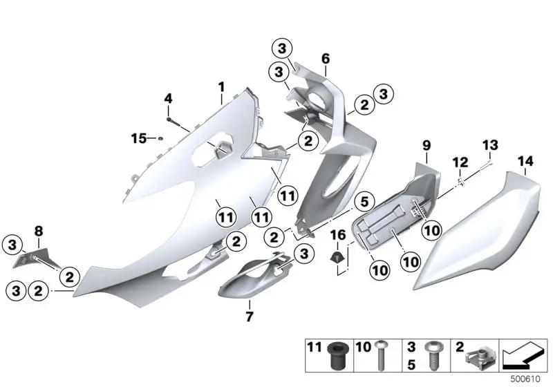 BMW Verkleidungsoberteil links K48 K61 46638564659