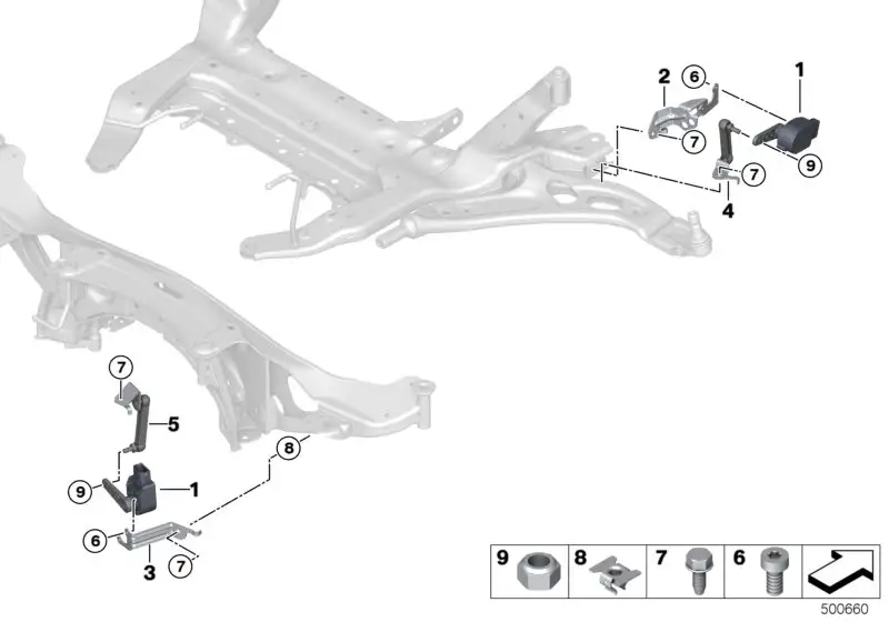BMW Halter Höhenstandssensor vorne F20 F44 F54 37146872919 - Bild