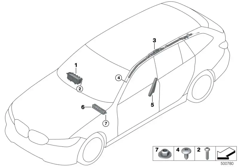 BMW Kopfairbag rechts G21 72127419426