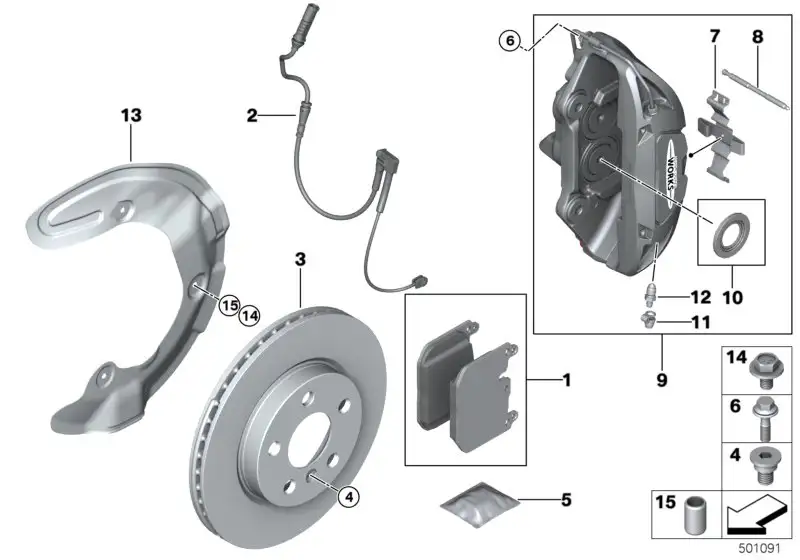 BMW Bremssattelgehäuse links F54 F60 34106894325