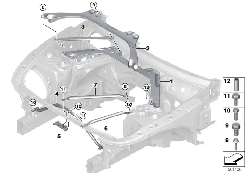 BMW Domstrebe links F90 G14 G15 G16 G30 51618065851