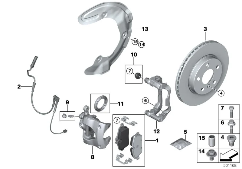 BMW Bremsscheibe belüftet F45 F54 F55 F56 F56E F57 34116866295