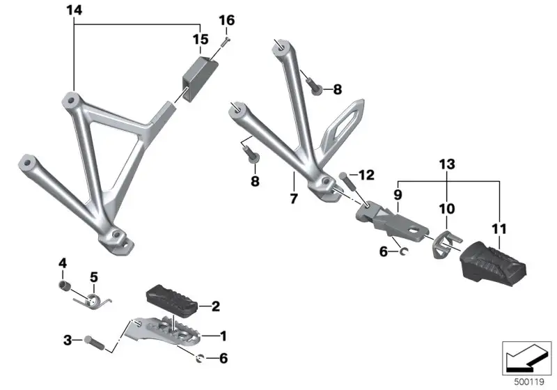 BMW Fussrastenhalter hinten rechts K50 K51 46718526742