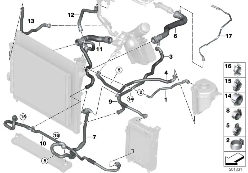 BMW Kühlmittelschlauch F15 F16 17128570663
