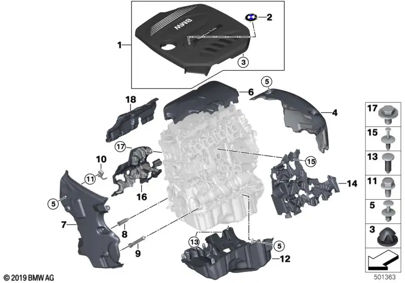 BMW Abdeckung Akustik links G01 G02 G11 G12 G30 G31 11148574088