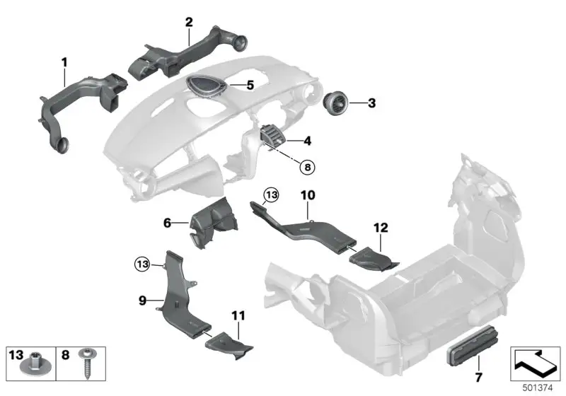 BMW Ausströmer aussen F55 F56 F56E F57 64229289558
