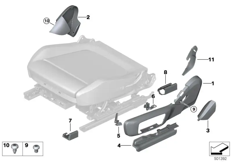 BMW Abdeckkappe Sitzschiene hinten links F97 F98 G01 G02 G14 G15