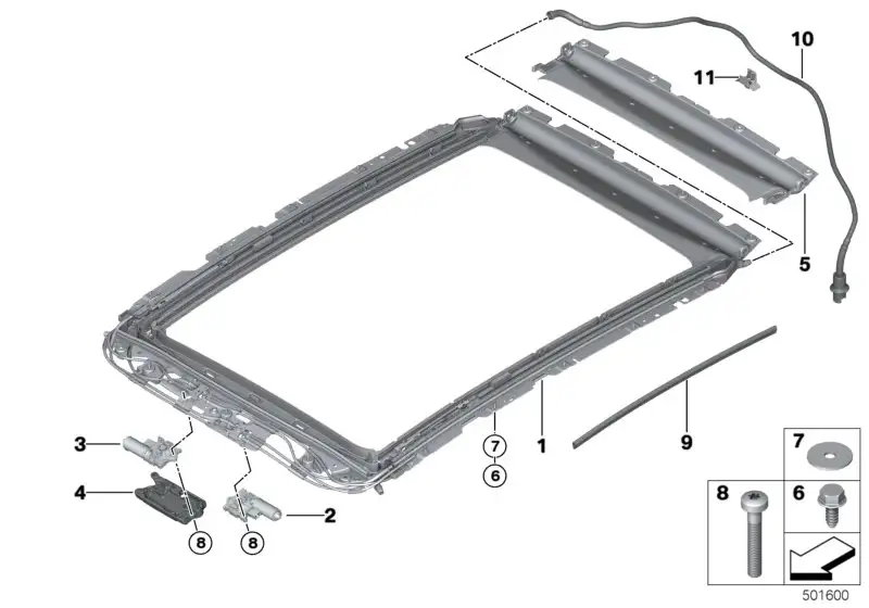 BMW Antrieb Glasdeckel Panoramadach F95 F96 F97 F98 G01 G02 G05 G