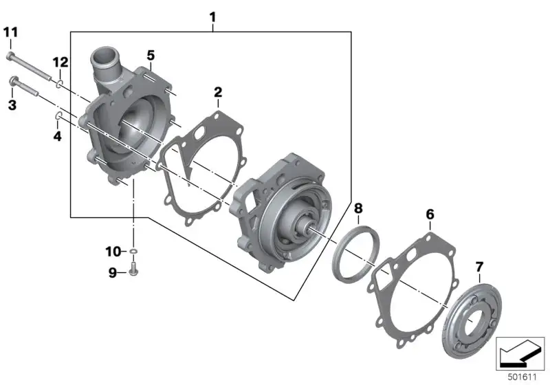 BMW Deckel Wasserpumpe 11518561947 - Bildposition 05