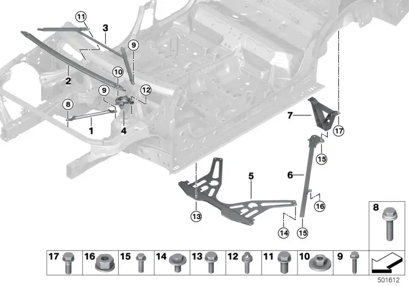 BMW Domstrebe vorne F97 F98 51618077345 - Bildposition 01